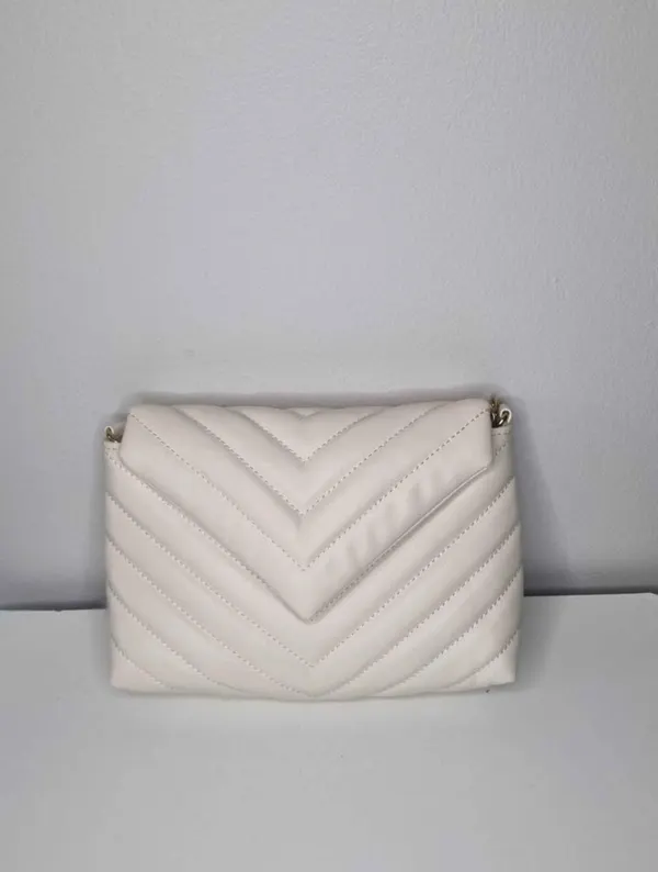 Quilted cream crossbody bag
