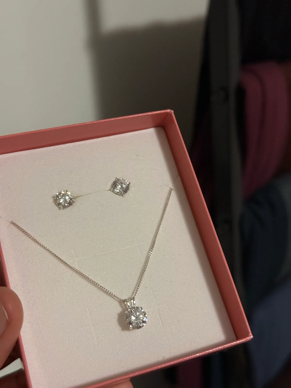 Prouds Sterling Silver 925 Cubic Zirconia Necklace & Stud Earrings Set — photo 10