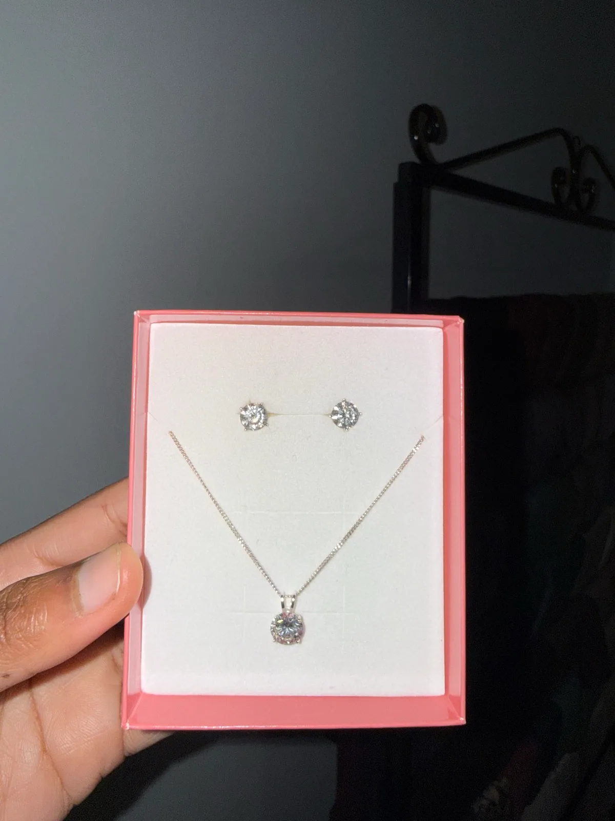 Prouds Sterling Silver 925 Cubic Zirconia Necklace & Stud Earrings Set — photo 8