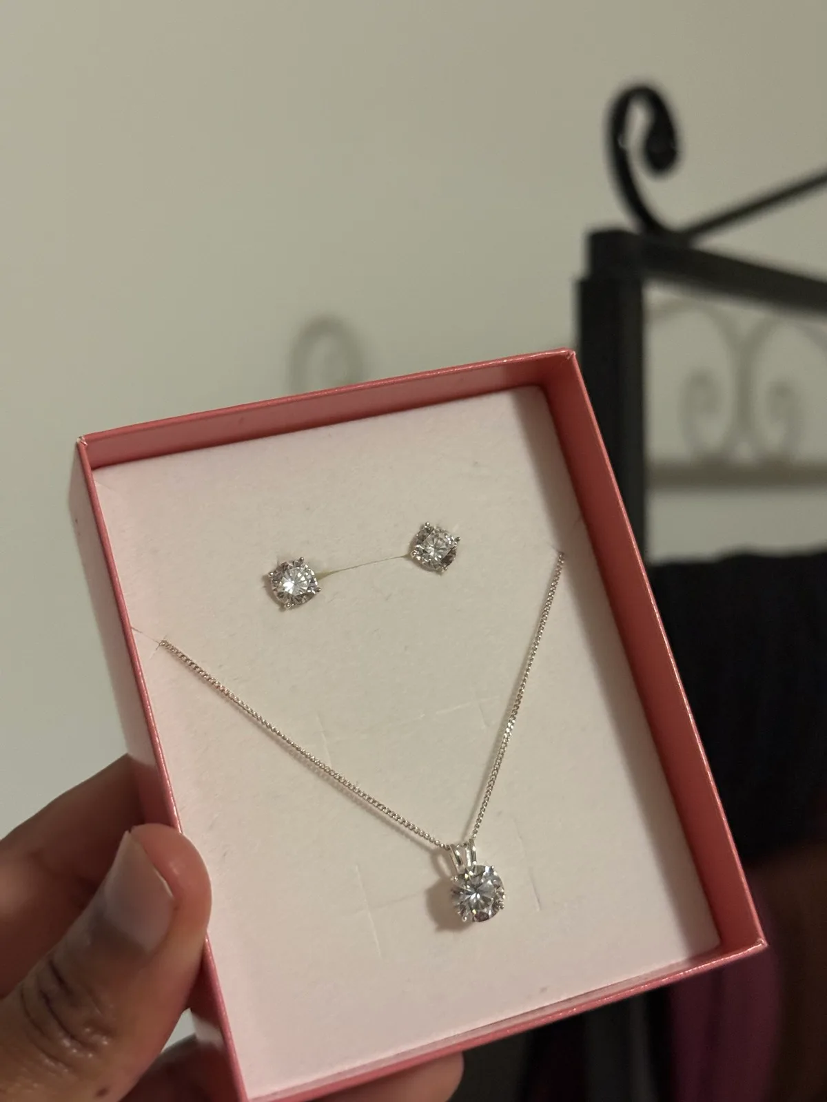 Prouds Sterling Silver 925 Cubic Zirconia Necklace & Stud Earrings Set — photo 11