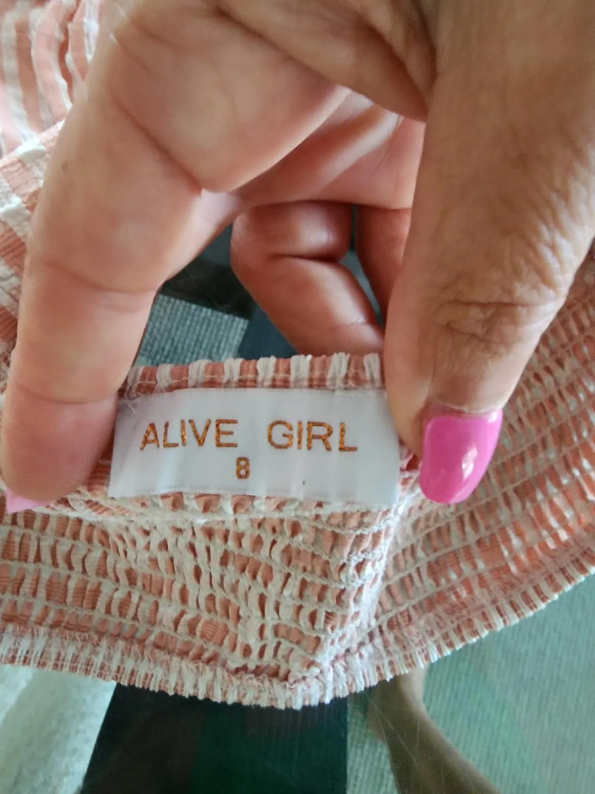 Peach Gingham Puff Sleeve Bustier Crop Top – photo 4