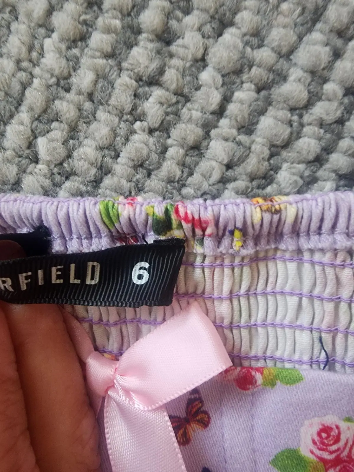 Dangerfield Lilac Cat & Floral Corset Crop Top – Size 6 – photo 4