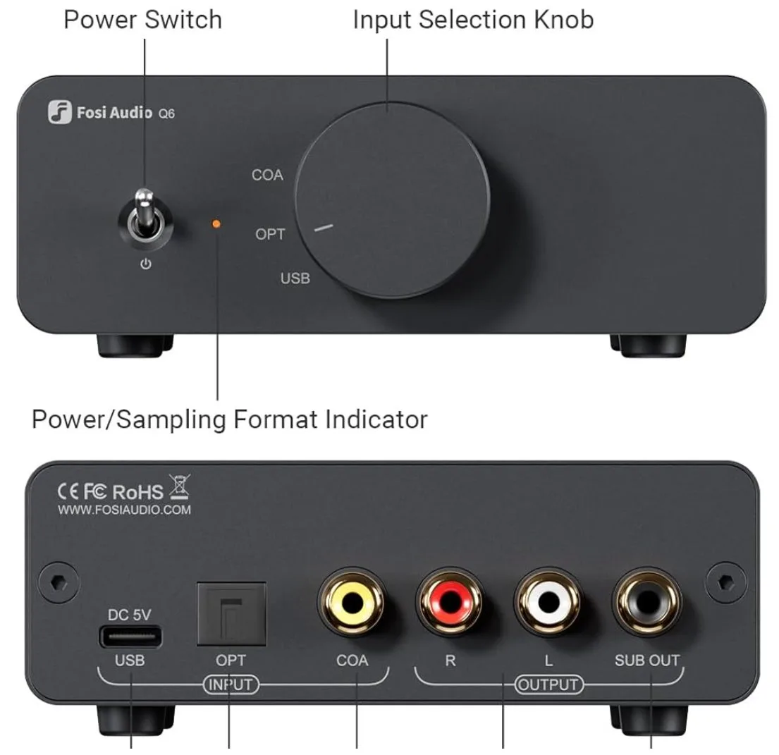 Fosi Audio, Q6 Mini, 2.1 DAC Hi-Res Audio – photo 6