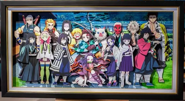 Demon Slayer Kimetsu no Yaiba - Anime 3D Artwork Framed Picture