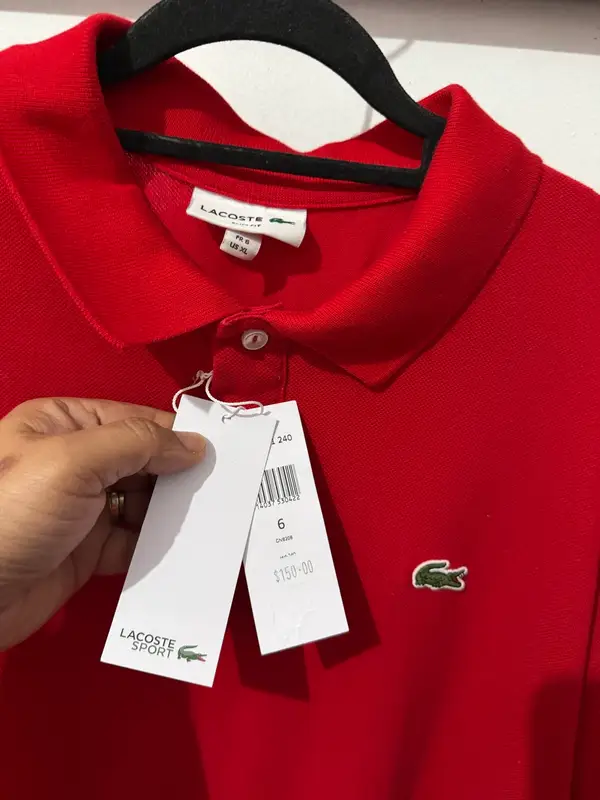Polo shirts red lacoste xl