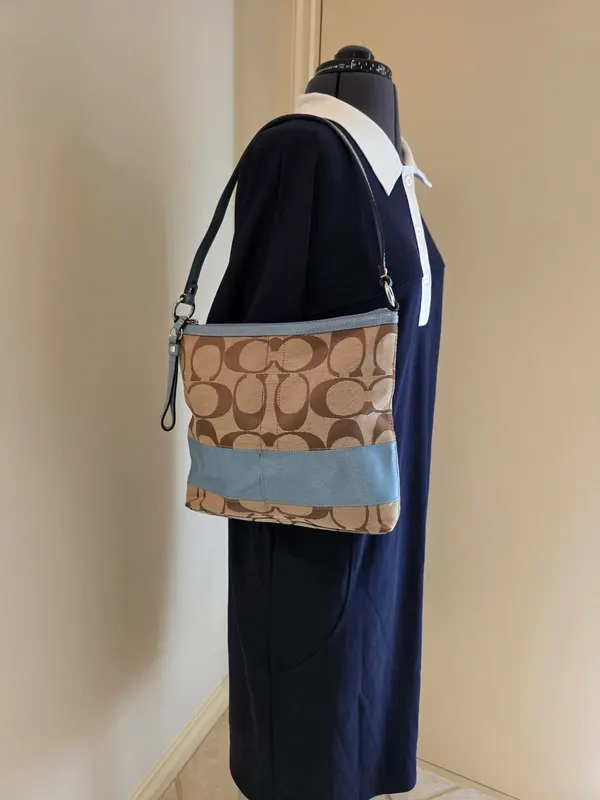 Vintage Y2K Coach Signature Stripe Crossbody Bag