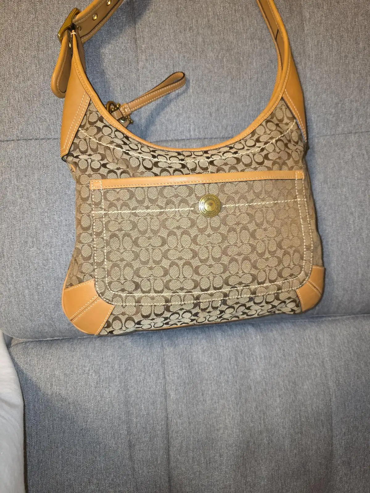 Vintage Coach Signature Canvas Hobo Shoulder Bag – photo 5