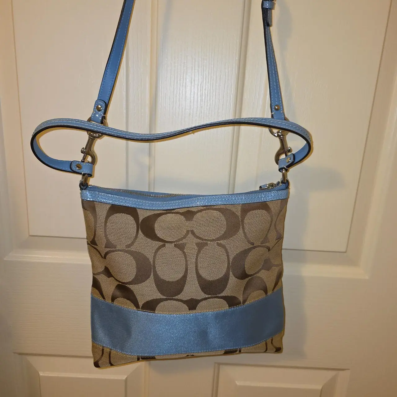 Vintage Y2K Coach Signature Stripe Crossbody Bag – photo 10