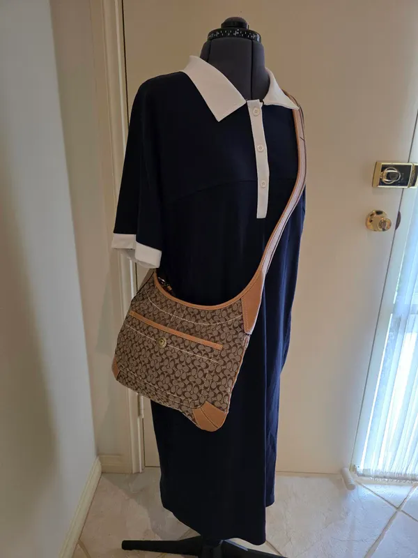 Vintage Coach Signature Canvas Hobo Shoulder Bag