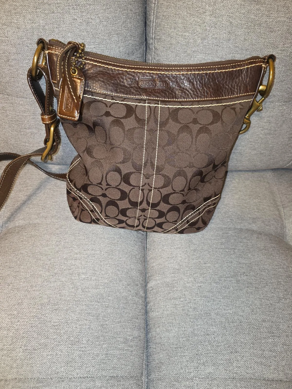 Vintage Coach Signature Legacy Convertible Bucket Duffel Crossbody – photo 5