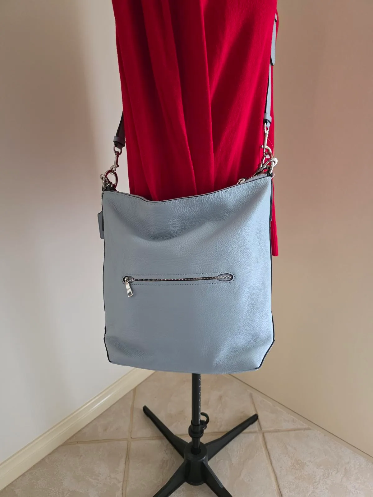 Vintage Coach Abby Duffle Bag | Blue Leather Shoulder Bag | Y2K Crossbody – photo 3