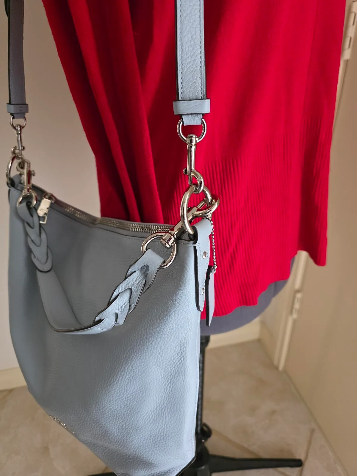 Vintage Coach Abby Duffle Bag | Blue Leather Shoulder Bag | Y2K Crossbody – photo 2