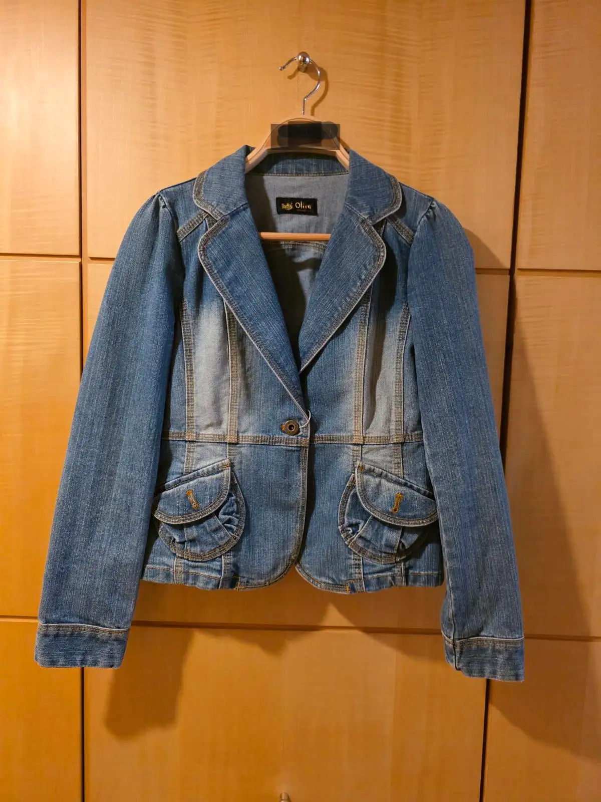 Vintage Y2K OLIVE des OLIVE Denim Fitted Blazer Jacket – photo 3