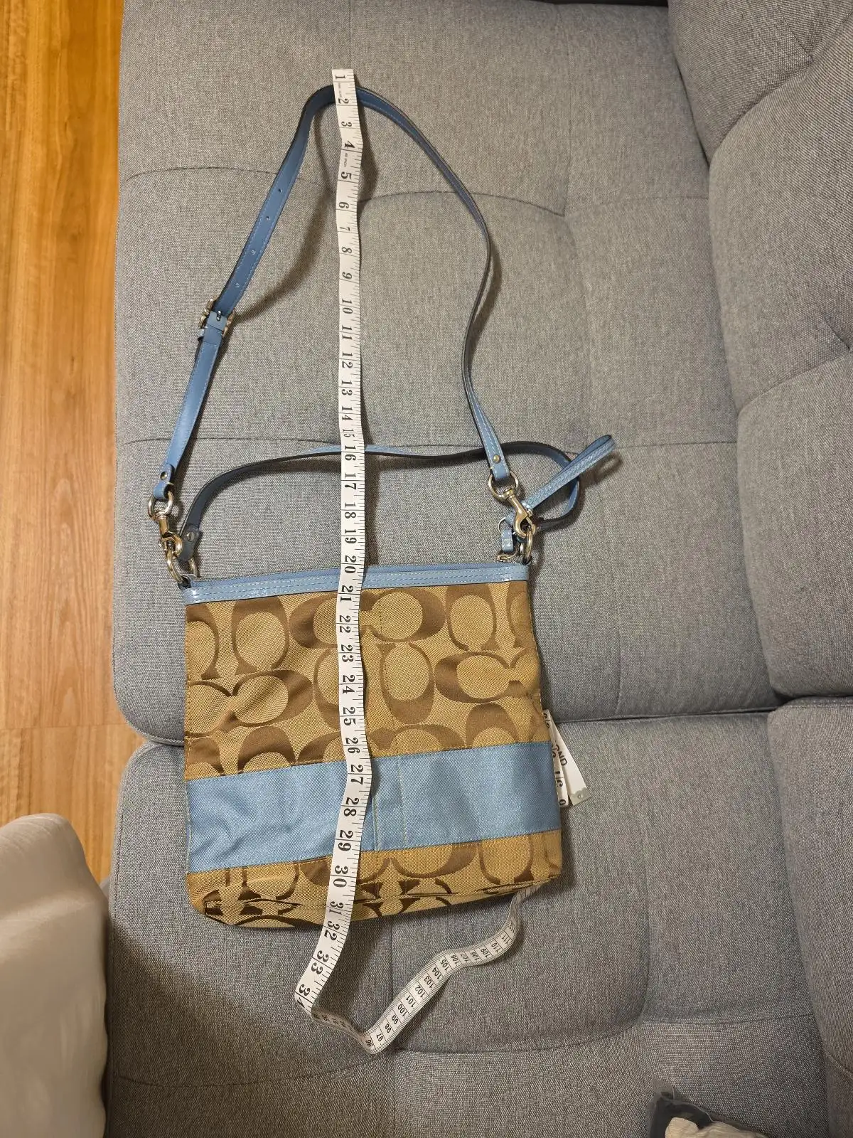 Vintage Y2K Coach Signature Stripe Crossbody Bag – photo 6