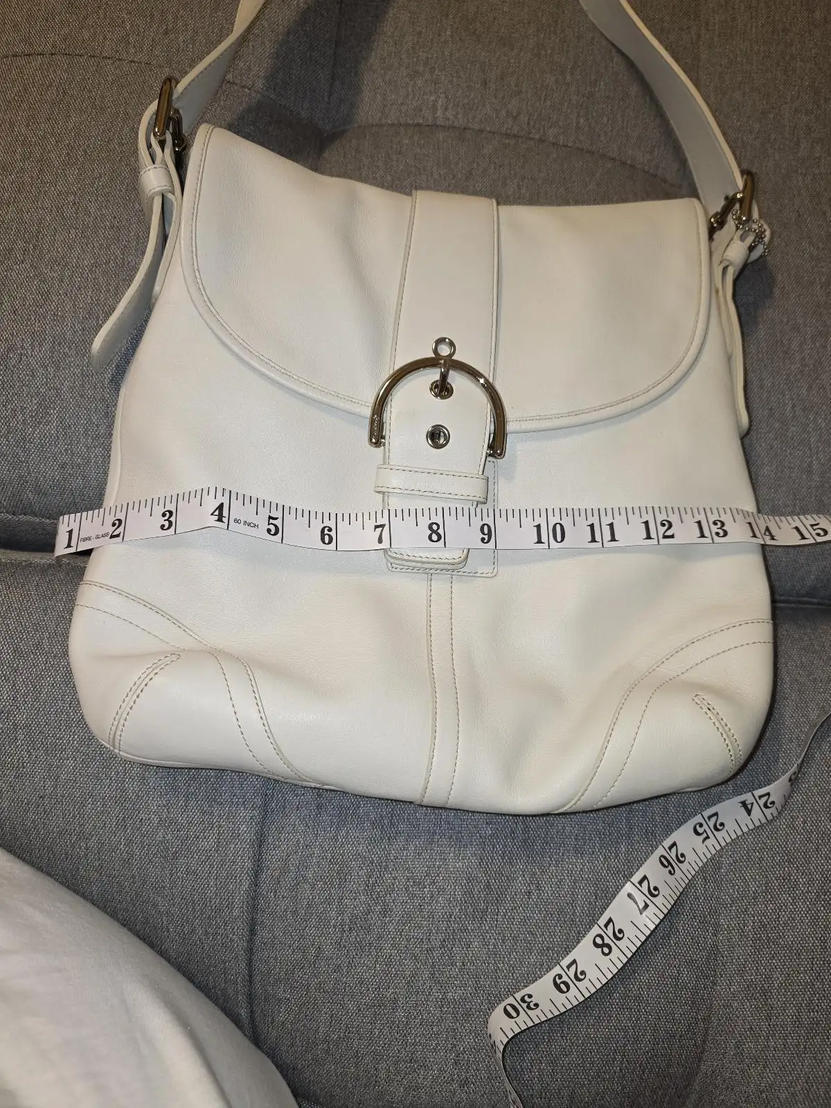 Vintage Y2K Coach Soho White Leather Flap Crossbody Bag – photo 11