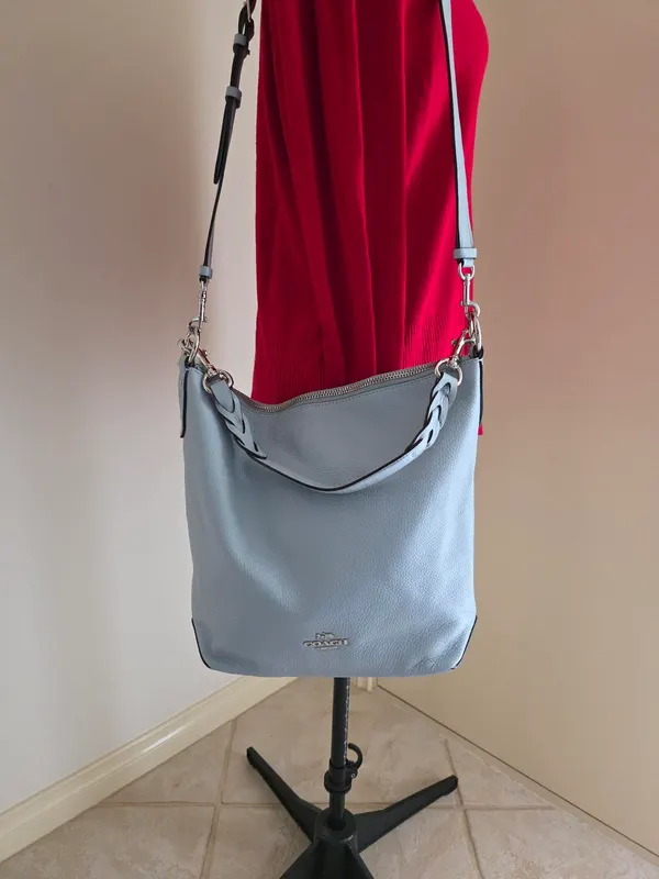 Vintage Coach Abby Duffle Bag | Blue Leather Shoulder Bag | Y2K Crossbody