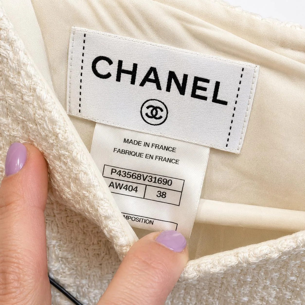 CHANEL 2012 Spring Runway White Tweed Geometric Dress FR 38 Made in France — photo 4