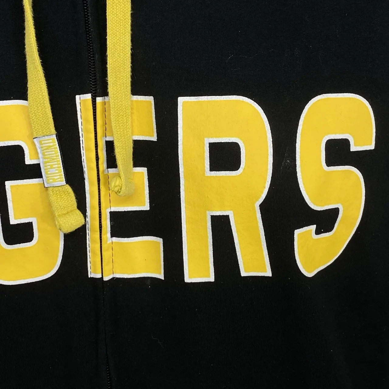 Richmond Tigers AFL Full Zip Hoodie Mens XL Black Yellow Jumper Jacket Mascot — photo 9