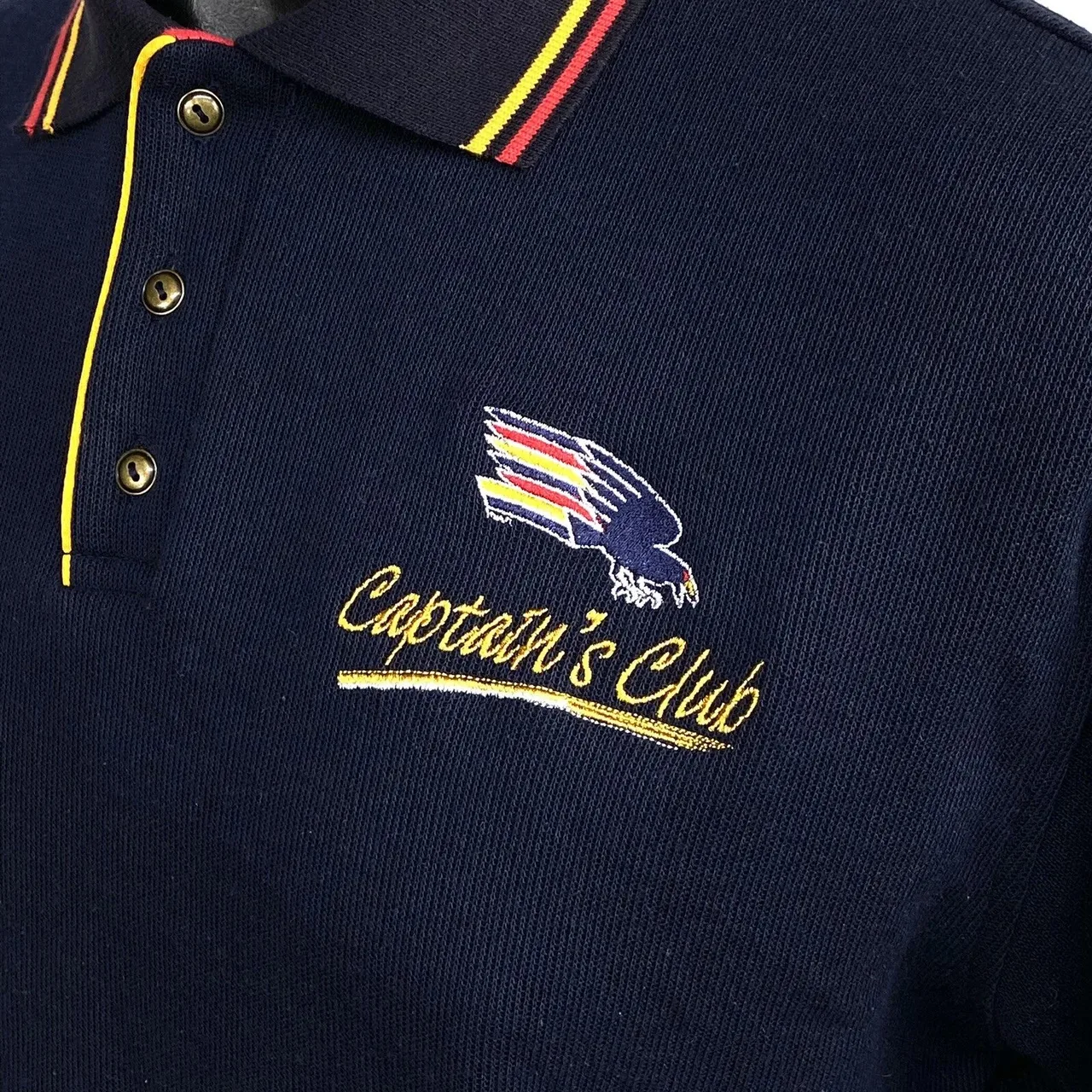 Vintage 90's Adelaide Crows Long Sleeve Knit Polo Shirt Mens L Captains Club — photo 6