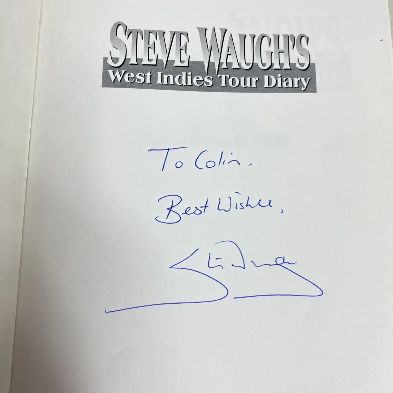 Signed Steve Waugh West Indies Tour Diary 1995 1st Ed Australian Cricket Book — photo 4