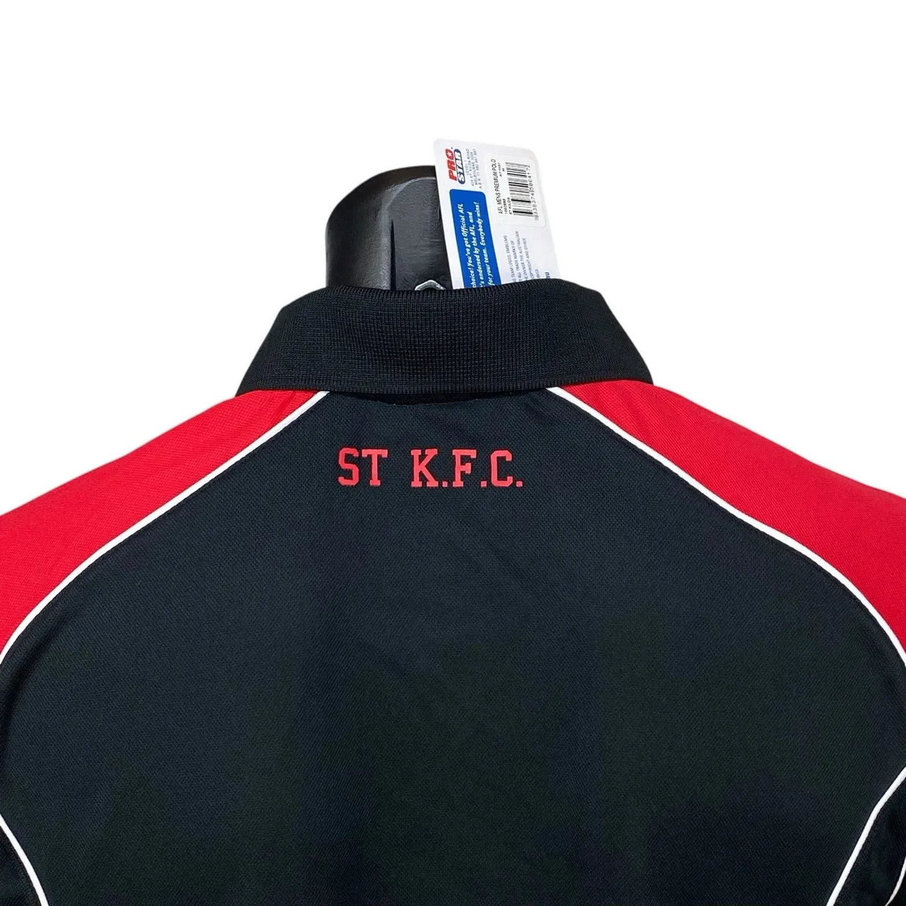 NWT St Kilda Saints AFL Mens Premium Polo Shirt Size M Black Red Pro Star — photo 5