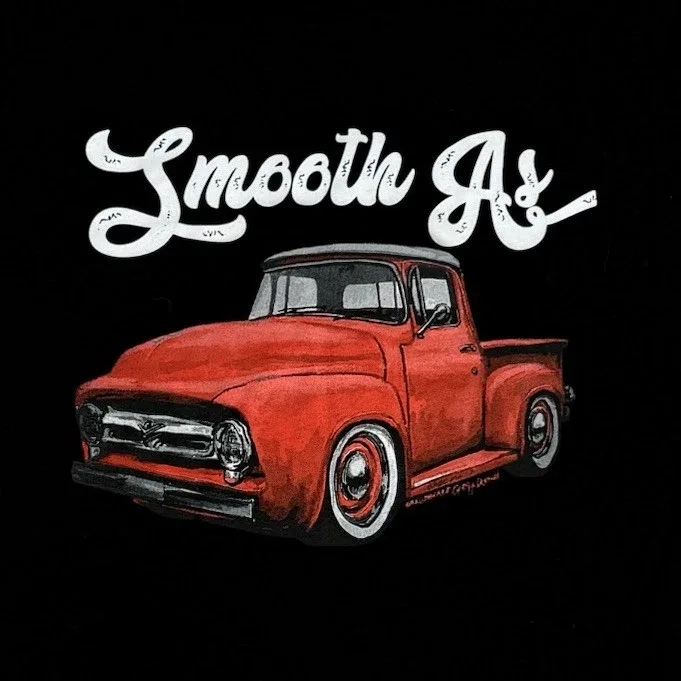 Smooth As Wearable Art Collection T-Shirt Mens Large L Black Red Pickup Truck — photo 4
