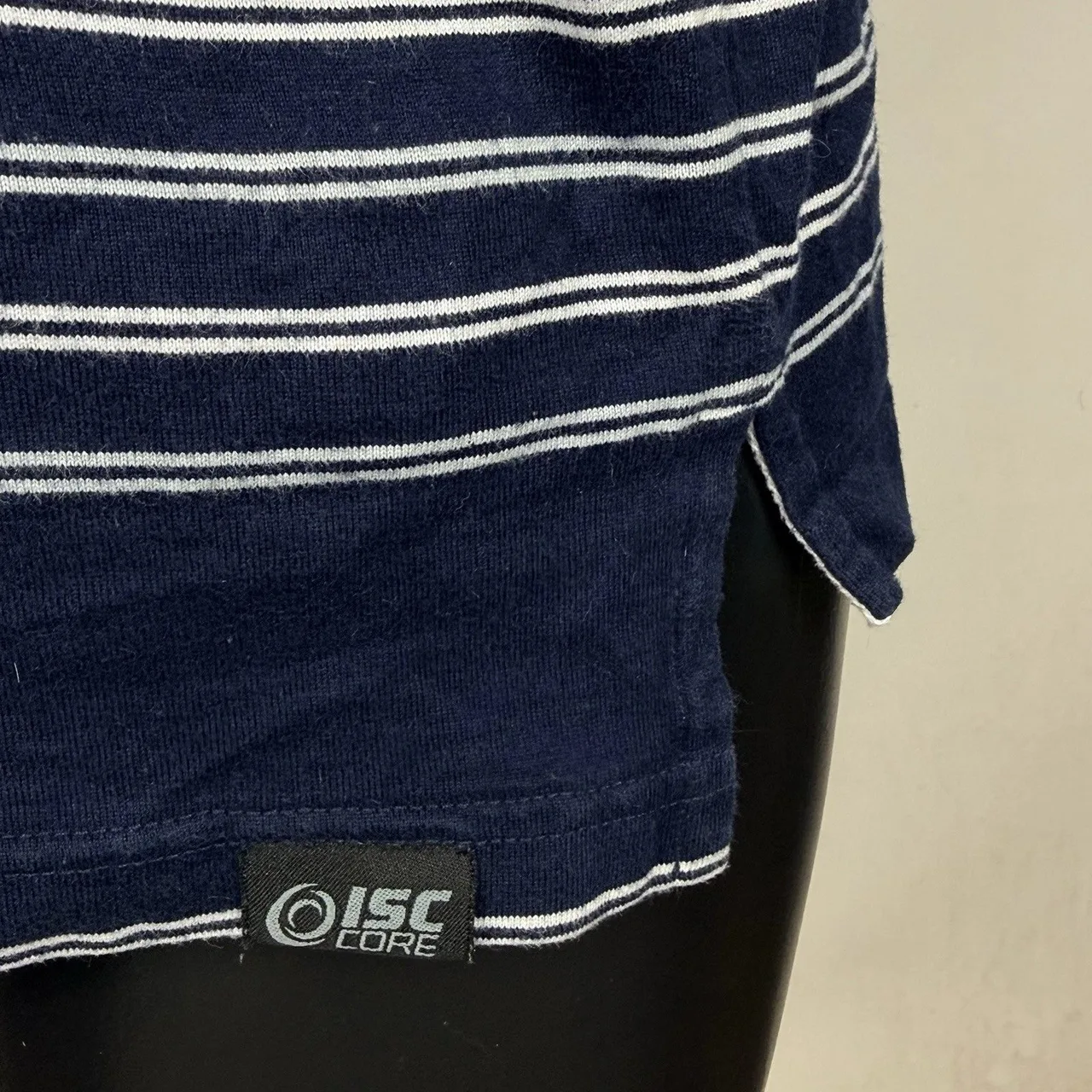 Geelong Cats AFL ISC Onfield Polo Shirt Mens Large Navy Striped Ford Sponsor — photo 3