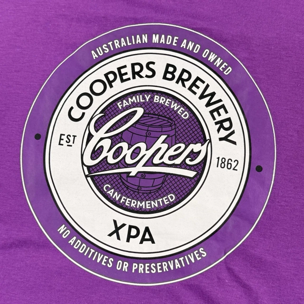 Coopers Brewery XPA T Shirt Mens XL Purple Short Sleeve Extra Pale Ale Tee — photo 6
