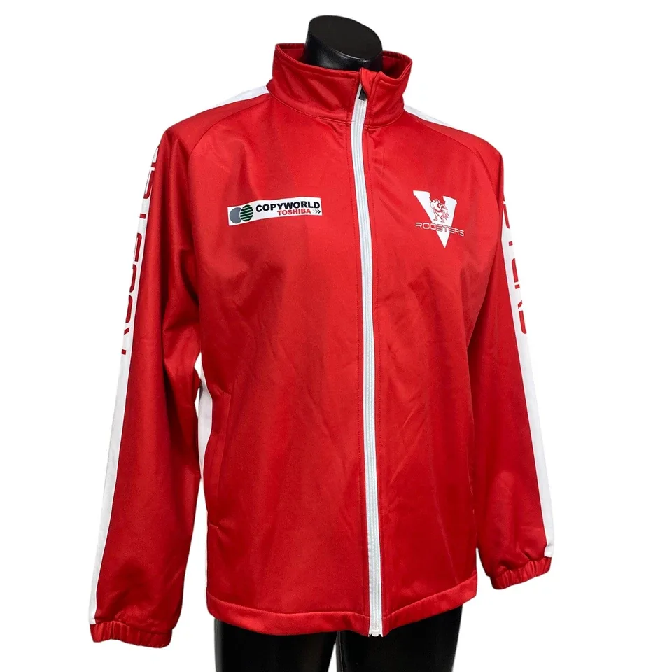 North Adelaide Football Club Track Jacket M Red SANFL Roosters Nelson Teamwear — photo 4