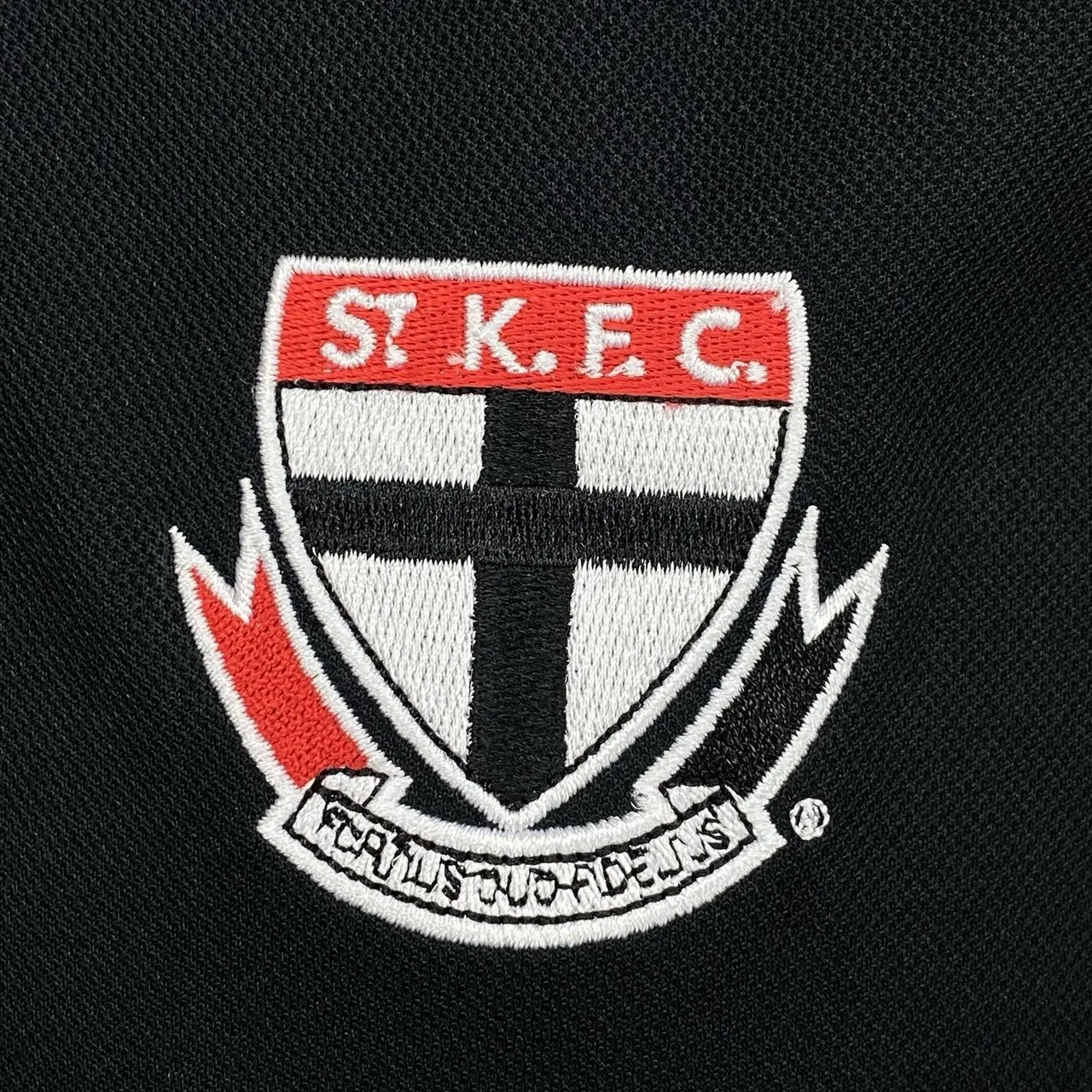 NWT St Kilda Saints AFL Mens Premium Polo Shirt Size M Black Red Pro Star — photo 7