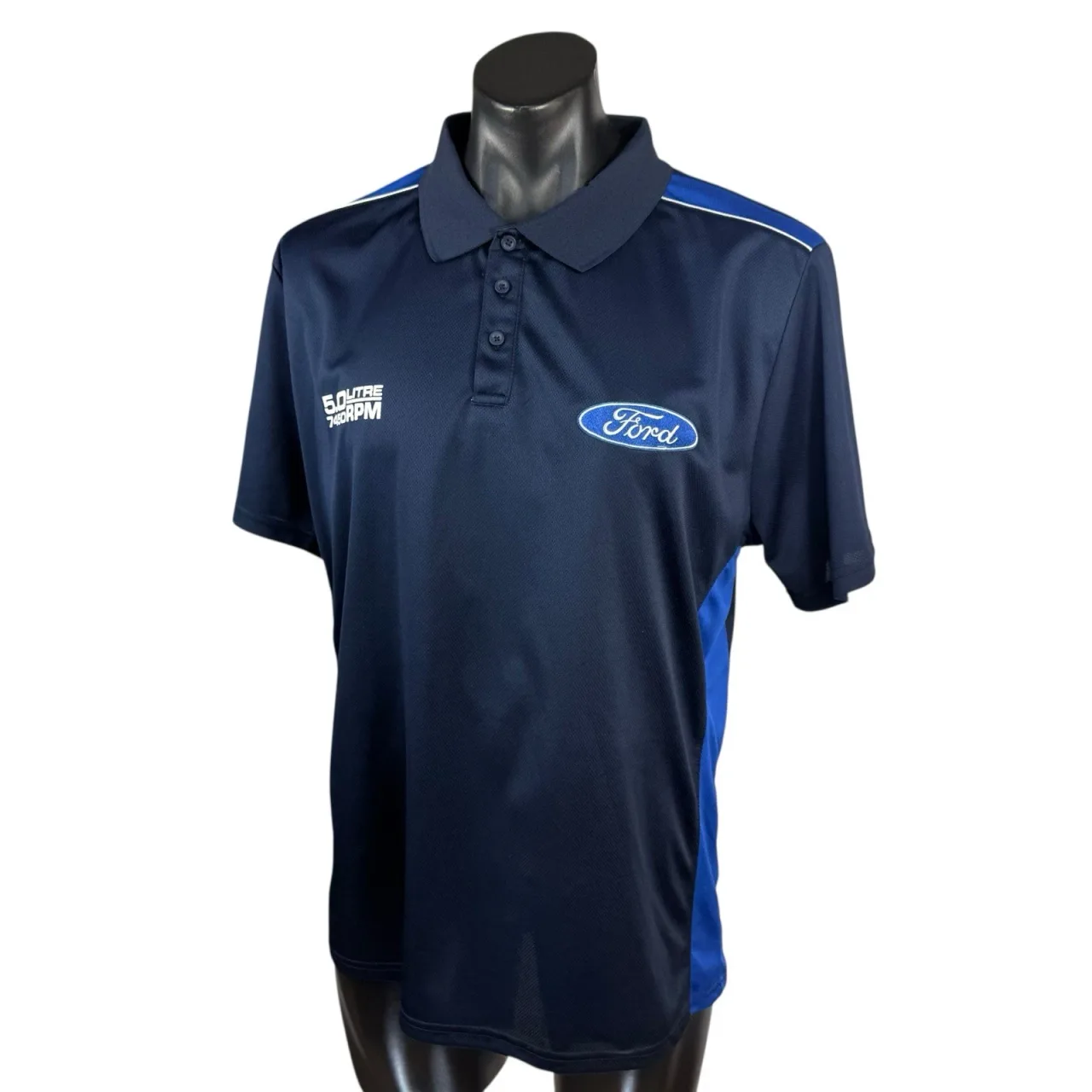 Ford Performance 5.0 Litre 7450RPM Navy Blue Polo Shirt Mens Size 2XL XXL — photo 7