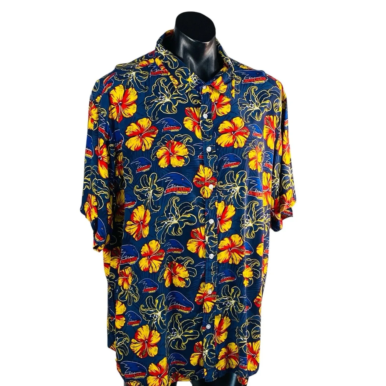 Adelaide Crows AFL Hawaiian Shirt Size 4XL Mens Floral Hawaiian Button Front — photo 6