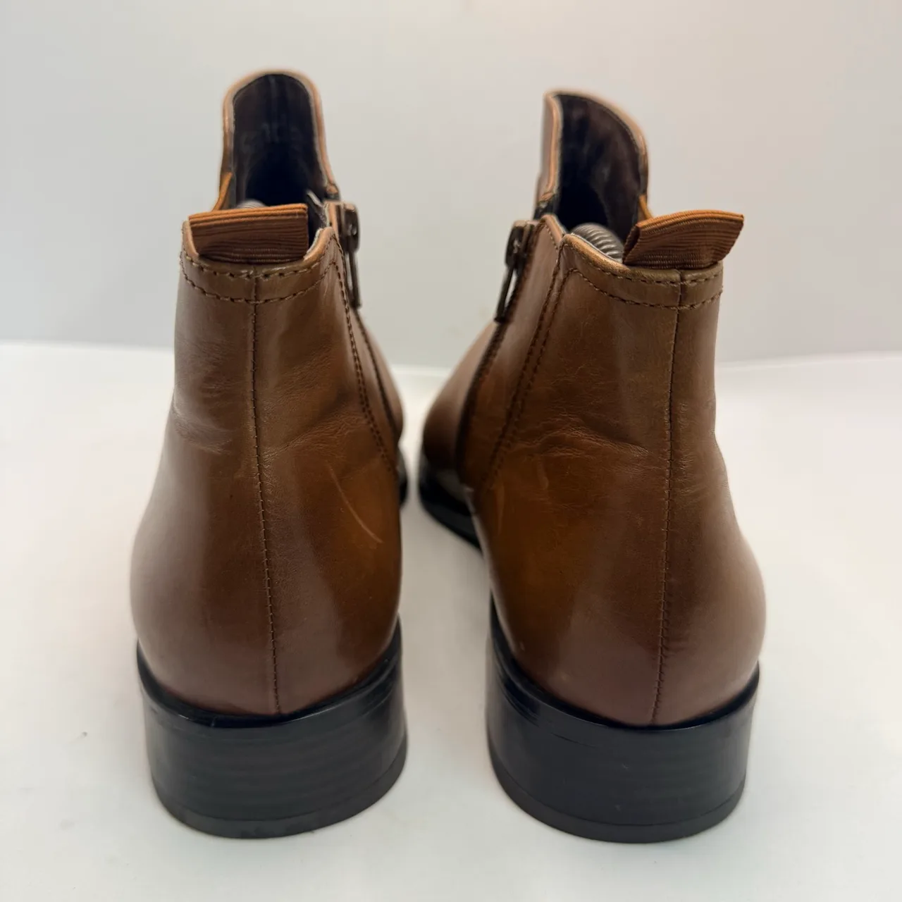 Sandler Jericho Womens Tan Leather Chelsea Boots Size 41 Side Zip Elastic Gusset — photo 11