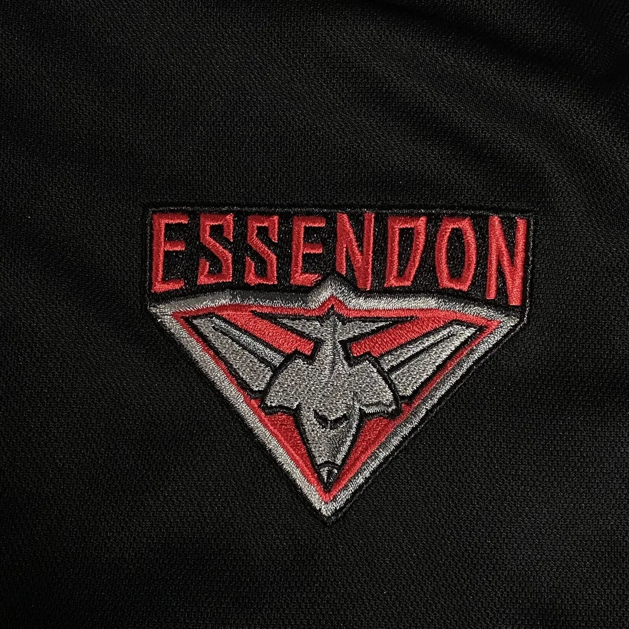 Essendon Bombers AFL Mens Short Sleeve Polo Shirt Black Red Size M — photo 2