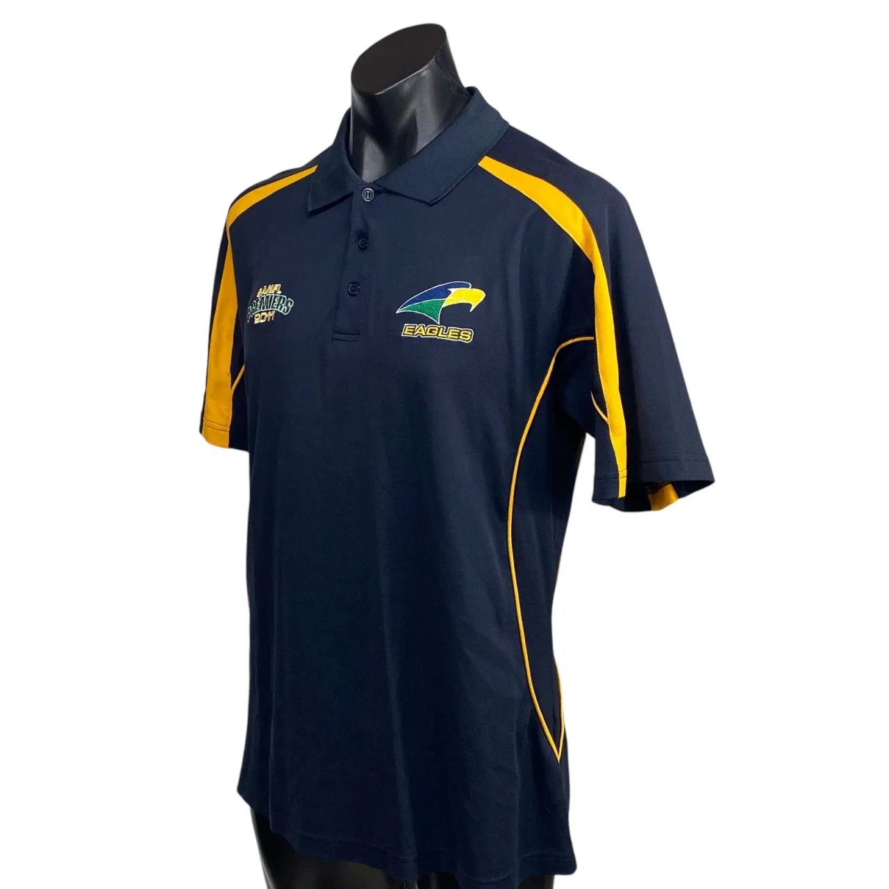 Woodville-West Torrens Eagles 2011 SANFL Premiers Polo Shirt Size L Navy Gold — photo 4
