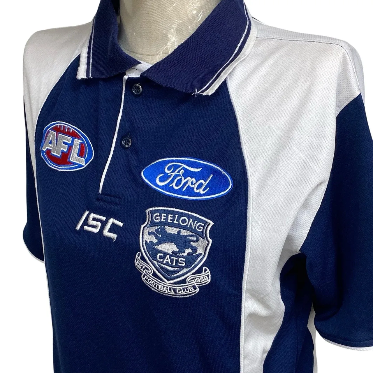 Geelong Cats AFL Polo Shirt Womens Small ISC Dagada Sport Navy White Ford — photo 8