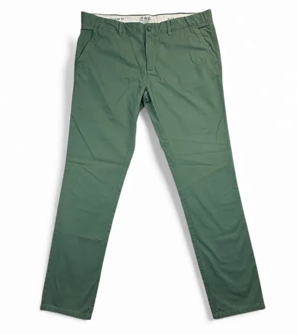 J. Hart & Bros. Chino Collection Pants Men's Size 56 Green Regular Fit Twill