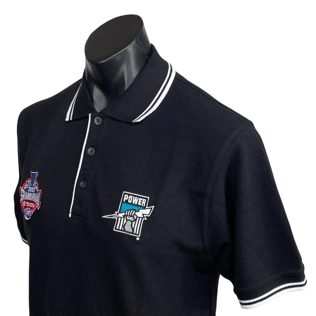 Port Adelaide Power 2007 AFL Grand Final Polo Shirt BNWT Mens Medium Black — photo 8