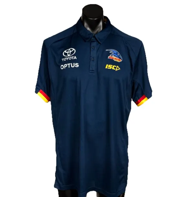 Adelaide Crows AFL Mens Polo Shirt 2XL XXL ISC Media On Field Toyota NWT Navy