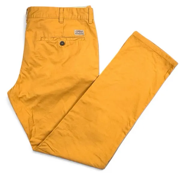 J. Hart & Bros. Chino Collection Pants Men's 38 x 33 Mustard Regular Fit