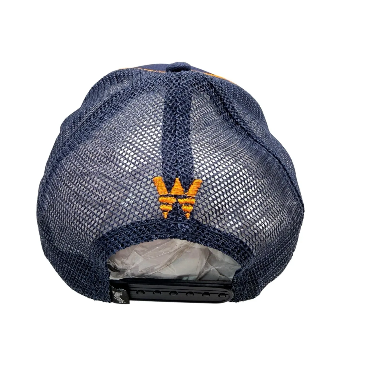Wrangler Navy Trucker Cap OSFM Mesh Back Embroidered Western Logo Snapback Hat — photo 2