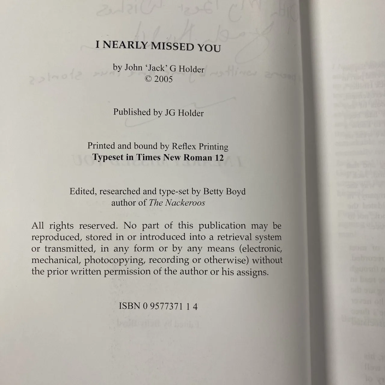I Nearly Missed You John Jack Holder Signed Inscribed 2005 Paperback Biography — photo 3