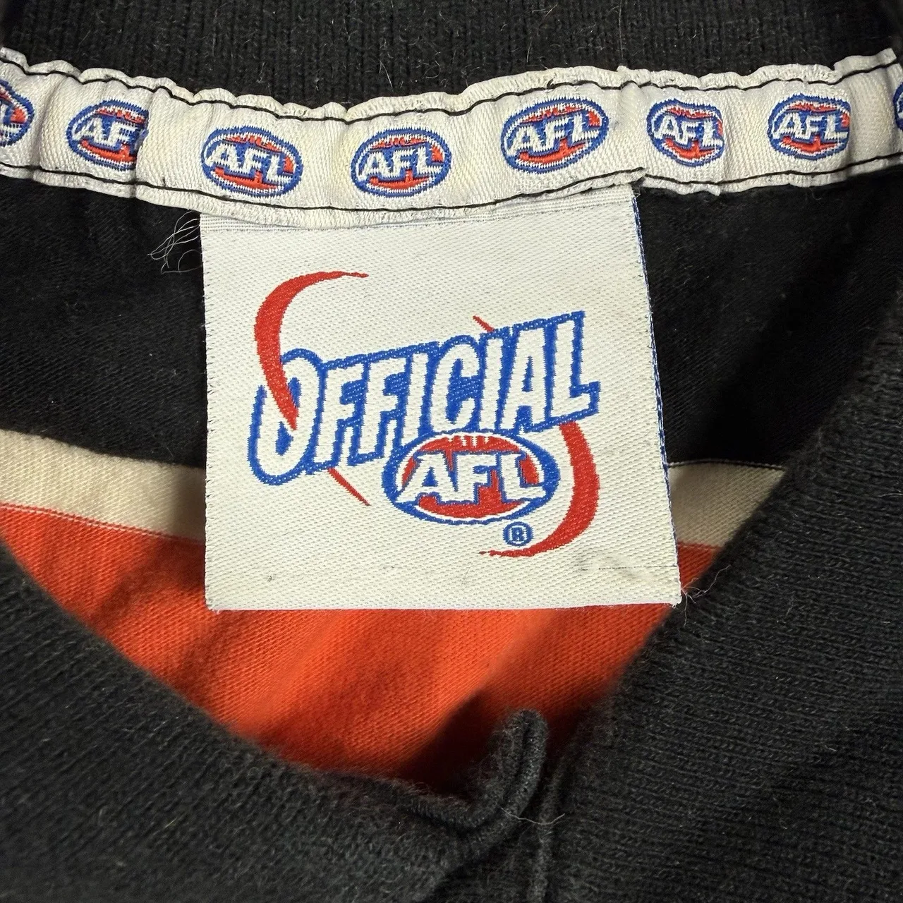 St Kilda Saints AFL Polo Shirt Size M Official Apparel Red Black Striped Footy — photo 6