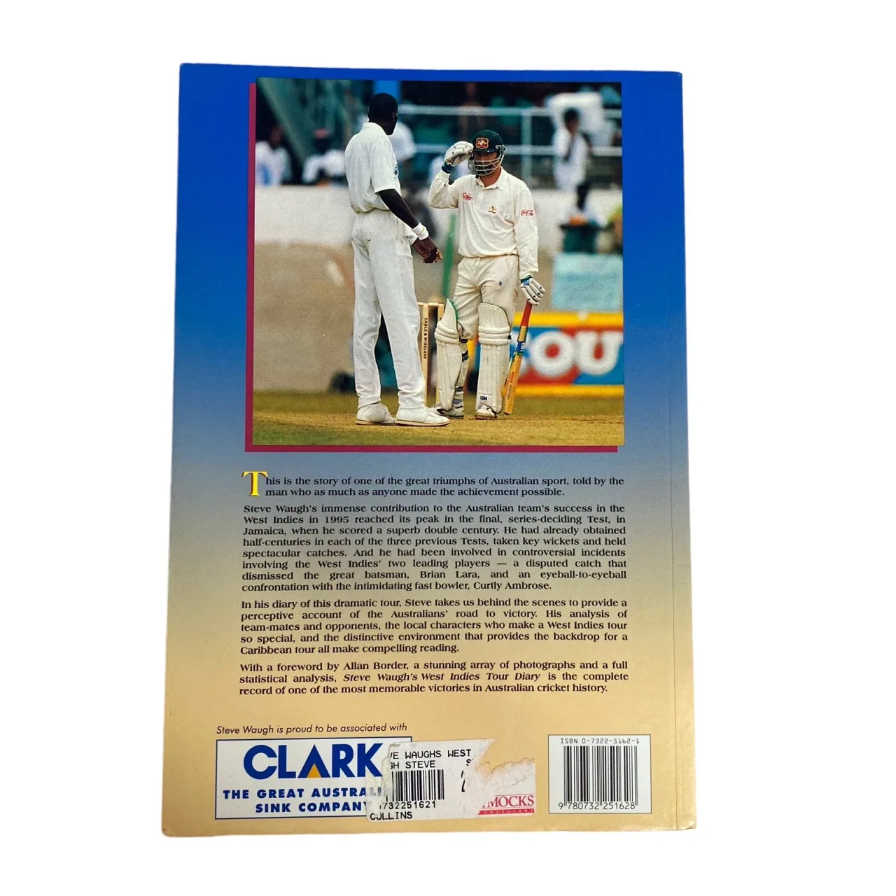 Signed Steve Waugh West Indies Tour Diary 1995 1st Ed Australian Cricket Book — photo 2