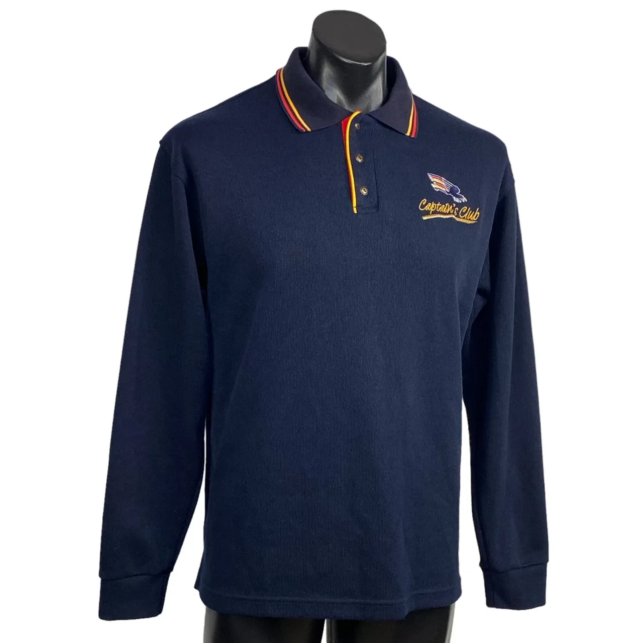 Vintage 90's Adelaide Crows Long Sleeve Knit Polo Shirt Mens L Captains Club — photo 9