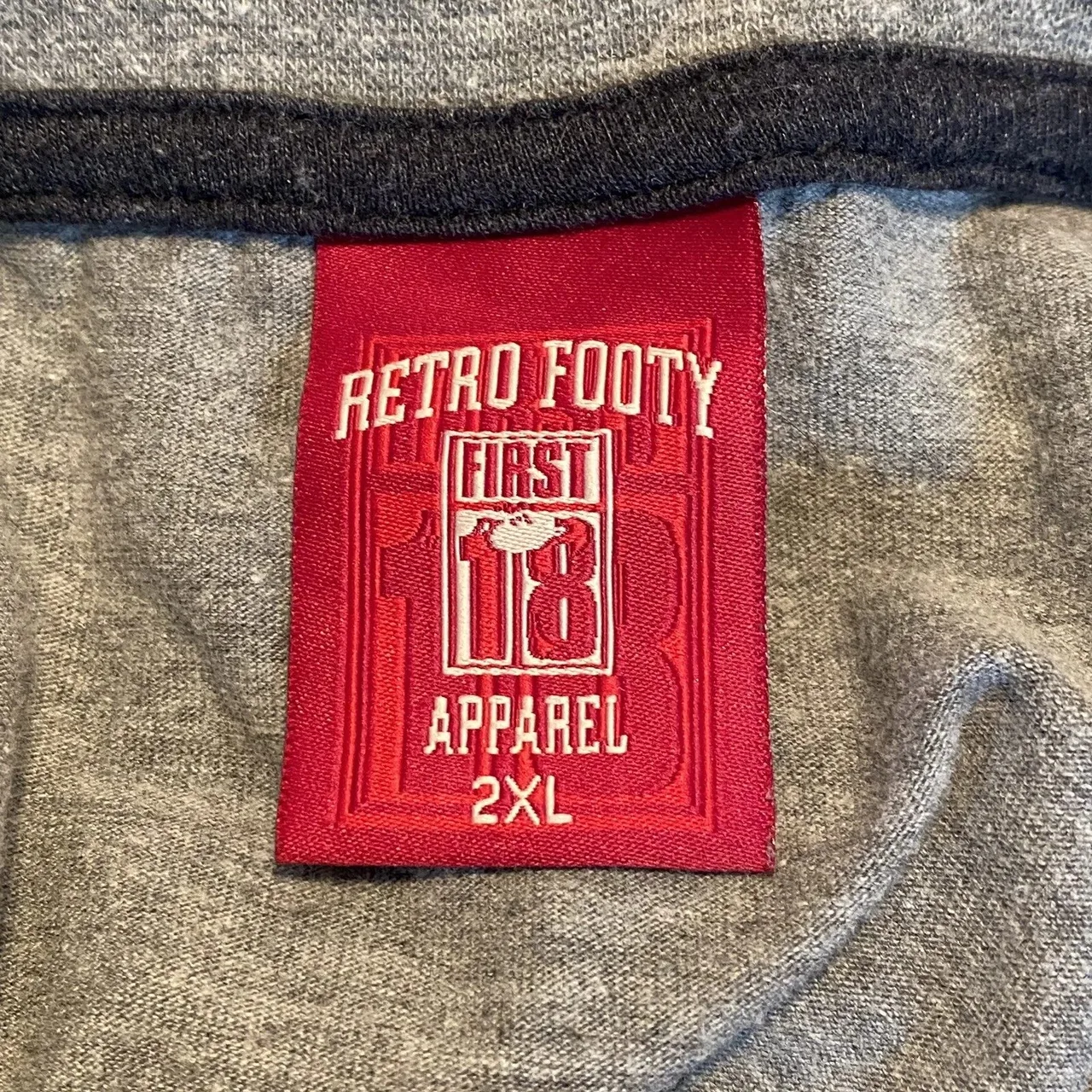 Port Adelaide Power PAFC AFL T Shirt Mens 2XL Grey Navy First 18 Retro Footy — photo 6