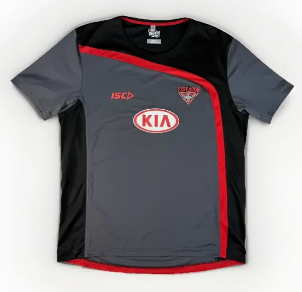 Essendon Bombers AFL Training Shirt Mens XXXL ISC On-Field Kia Fujitsu Grey