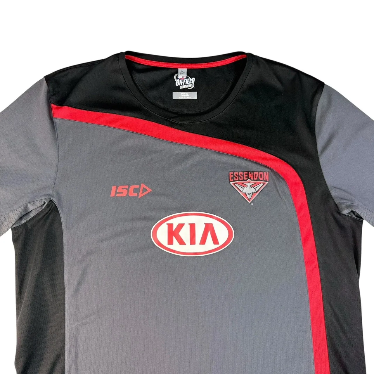 Essendon Bombers AFL Training Shirt Mens XXXL ISC On-Field Kia Fujitsu Grey — photo 7