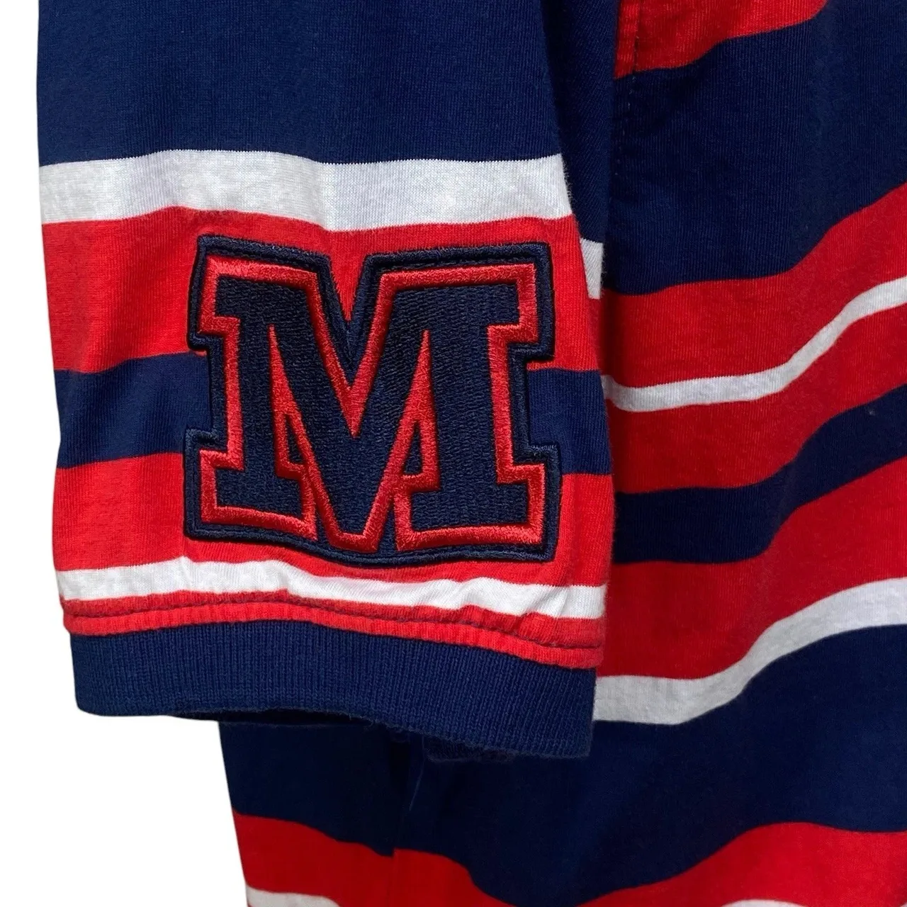 AFL Melbourne Demons Polo Shirt Mens 4XL Navy Red Striped Embroidered Crest Logo — photo 6