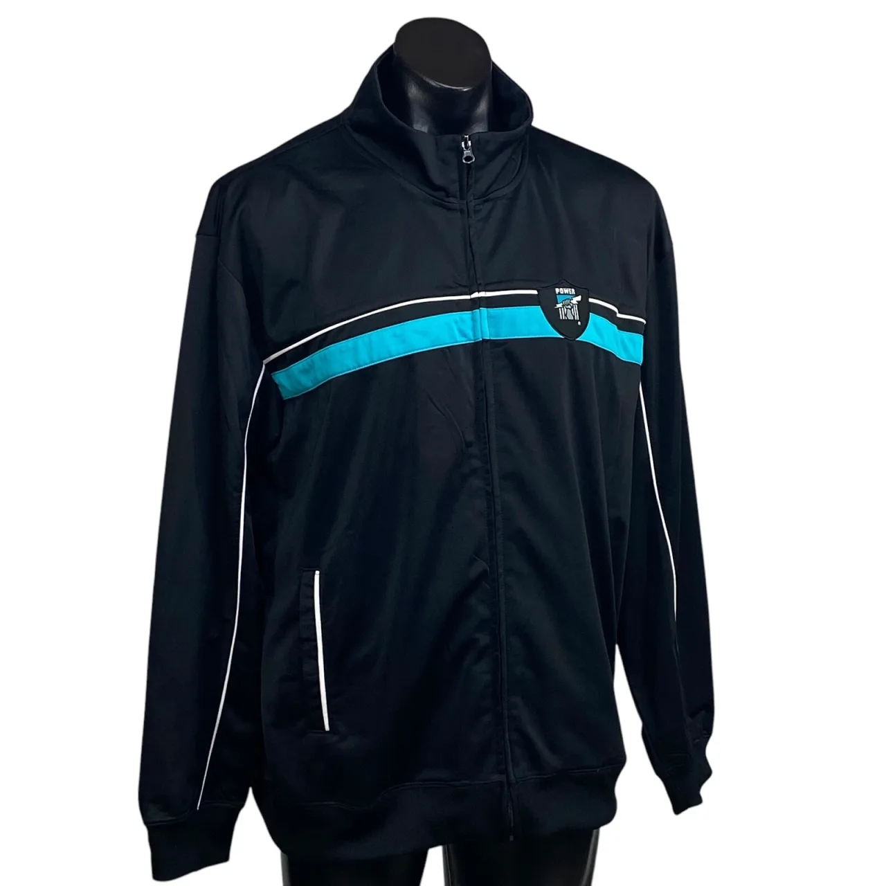 Port Adelaide Power Track Jacket Mens XXL Vintage AFL Full Zip Black Teal — photo 5